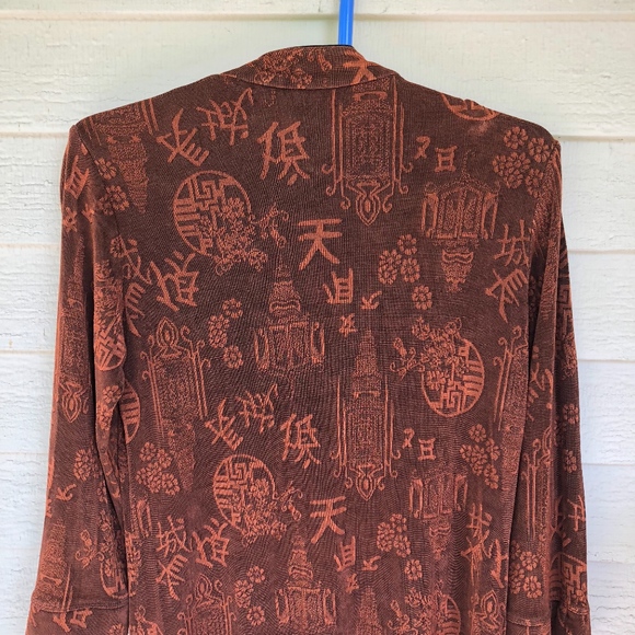 CHICO'S Asian inspired 3/4sl stretch knit top - Picture 7 of 7